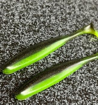 Zappelbude 7,5 cm Donauzapp – dunkler Rücken + Chartreuse-Flanke